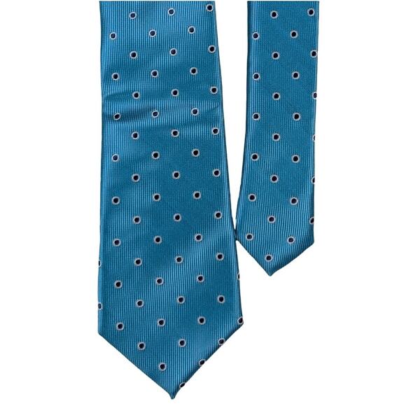 Michael Kors Tie Men's Microfiber Teal Turquoise Blue Dot Spring Event Classic - Picture 1 of 3